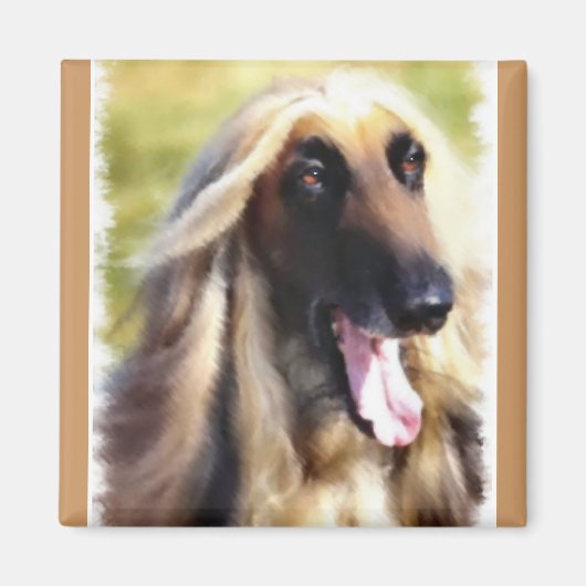 Afghaanse windhond kunst cadeaus magneet (Voorkant)