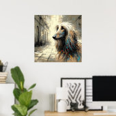 Afghaanse windhond kunstposter poster (Thuiskantoor)