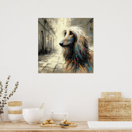 Afghaanse windhond kunstposter poster