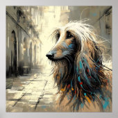 Afghaanse windhond kunstposter poster (Voorkant)