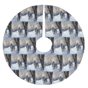 Afghaanse Windhond Laat het Sneeuwen Kerstmis Kerstboom Rok