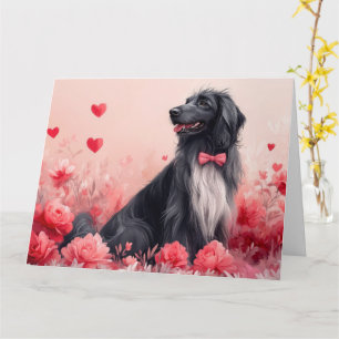 Afghaanse windhond met rozen - Valentijnsdag  Kaart