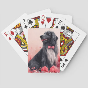Afghaanse windhond met rozen - Valentijnsdag  Pokerkaarten