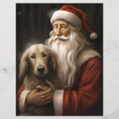 Afghaanse windhond met Sinterklaas Festive Kerstmi (Achterkant)