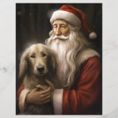 Afghaanse windhond met Sinterklaas Festive Kerstmi (Voorkant)