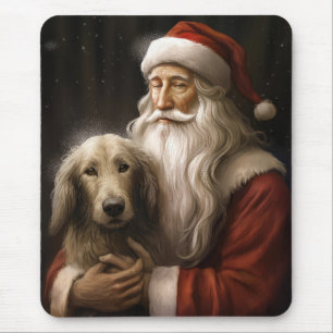 Afghaanse windhond met Sinterklaas Festive Kerstmi Muismat