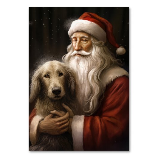 Afghaanse windhond met Sinterklaas Kerstmis Kaart (Voorkant)