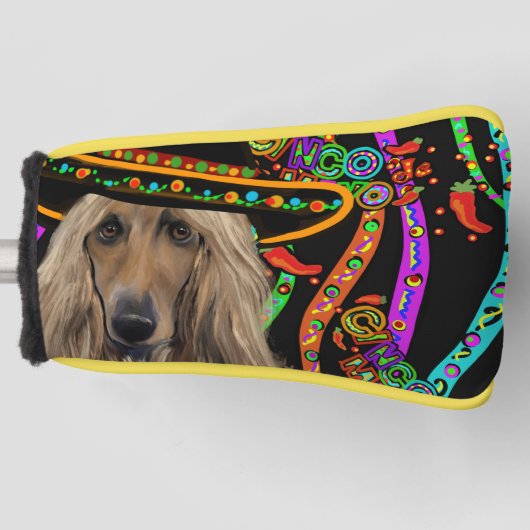 Afghaanse windhond Mexico Golfheadcover (Voorkant)