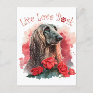 Afghaanse Windhond Moeder Bloemen Briefkaart