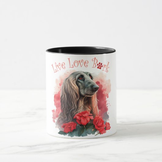 Afghaanse Windhond Moeder Bloemen Mok (Midden)
