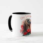 Afghaanse Windhond Moeder Bloemen Mok (Voorkant links)