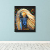 Afghaanse windhond op canvas afdruk (Insitu (Houten vloer))
