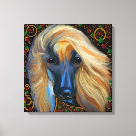 Afghaanse windhond op canvas afdruk (Voorkant)