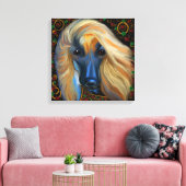 Afghaanse windhond op canvas afdruk (Insitu (Woonkamer))