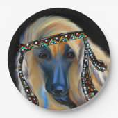 Afghaanse windhond papieren bordje (Voorkant)
