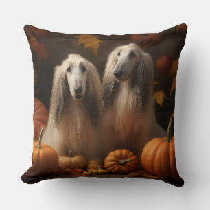Afghaanse windhond Pup Autumn Delight Pumpkin Kussen