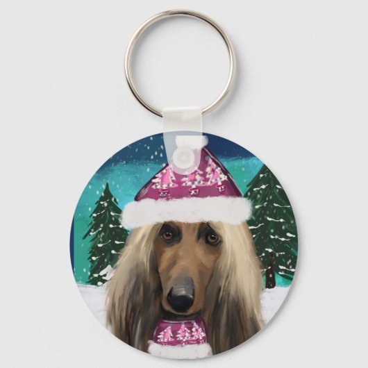 Afghaanse windhond sleutelhanger (Voorkant)