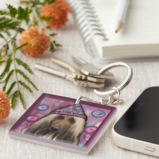 Afghaanse windhond sleutelhanger (Voorkant Rechts)