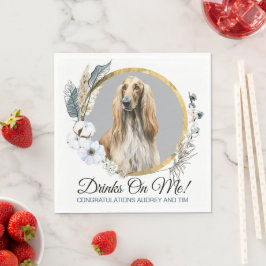 Afghaanse windhond trouw servetten met honden foto