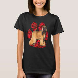 Afghaanse windhond Valentijnsdag Hond Lieft Paw T-shirt