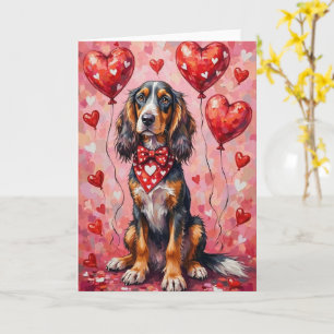 Afghaanse windhond Valentijnsdag hond met harten r Kaart