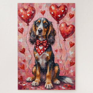 Afghaanse windhond Valentijnshond Kunst met harten Legpuzzel
