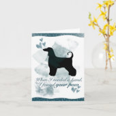 Afghaanse windhond wenskaart in blauw kaart (Gele Bloem)