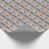 Afghaanse windhond winterwonderland Kerstvreugde  Cadeaupapier (Hoek)