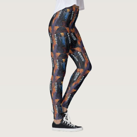 Afghaanse windhond Zuidwesterse Kunst Leggings (Rechts)