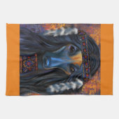 Afghaanse windhond  Zuidwesterse  Kunst   Theedoek (Horizontaal)