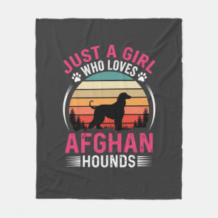 Afghaanse windhonden Retro zonsondergang hondenlie Fleece Deken
