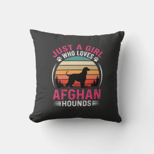 Afghaanse windhonden Retro zonsondergang hondenlie Kussen