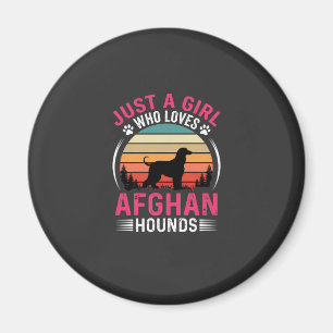 Afghaanse windhonden Retro zonsondergang Hondenlie Magneet