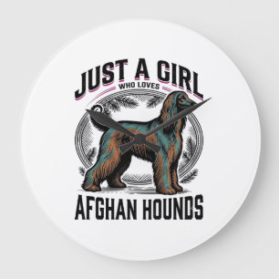 Afghaanse windhondliefhebber vintage hond moeder s grote klok