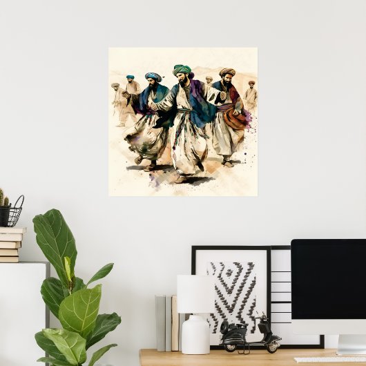 Afghan Athan Dance Poster (Thuiskantoor)