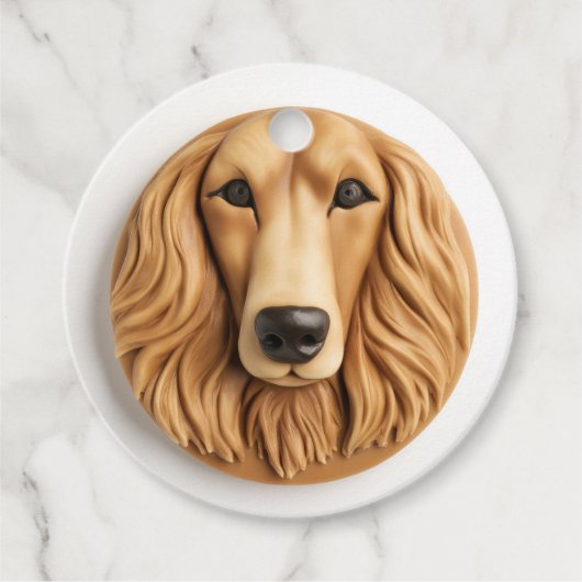 Afghan Hound 3D Geïnspireerd Bedankjes Labels (Voorkant)