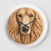 Afghan Hound 3D geïnspireerd Grote Klok (Voorkant)