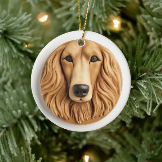 Afghan Hound 3D geïnspireerd Keramisch Ornament (Boom)