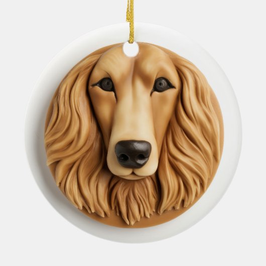 Afghan Hound 3D geïnspireerd Keramisch Ornament (Achterkant)