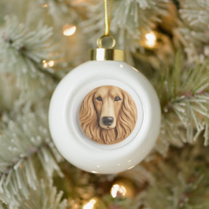 Afghan Hound 3D geïnspireerd Keramische Bal Ornament