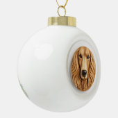 Afghan Hound 3D geïnspireerd Keramische Bal Ornament (Links)