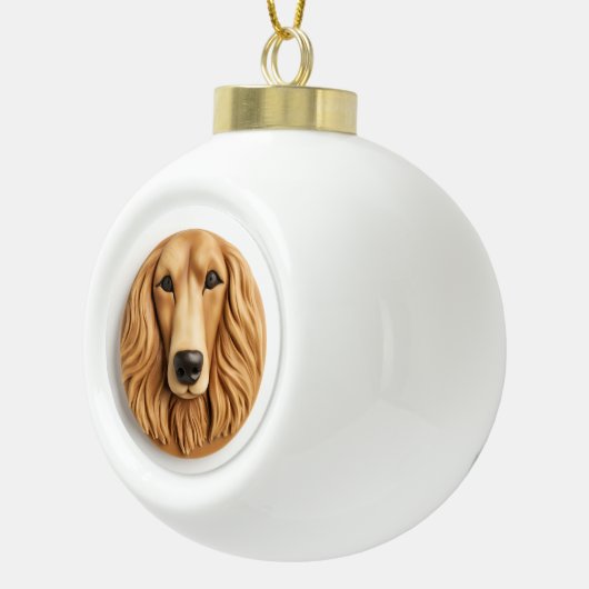 Afghan Hound 3D geïnspireerd Keramische Bal Ornament (Rechts)