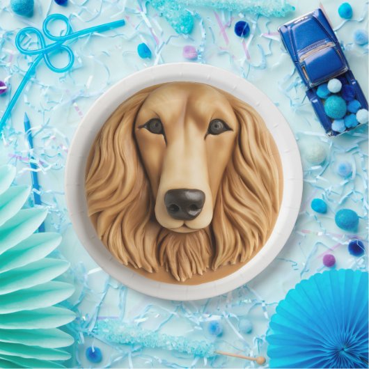 Afghan Hound 3D geïnspireerd Papieren Bordje (Feest)