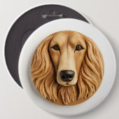 Afghan Hound 3D geïnspireerd Ronde Button 6,0 Cm (Voorkant /achterkant)