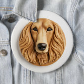 Afghan Hound 3D geïnspireerd Ronde Button 6,0 Cm (In situ)