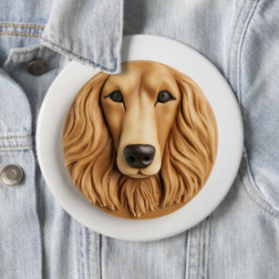 Afghan Hound 3D geïnspireerd Ronde Button 6,0 Cm