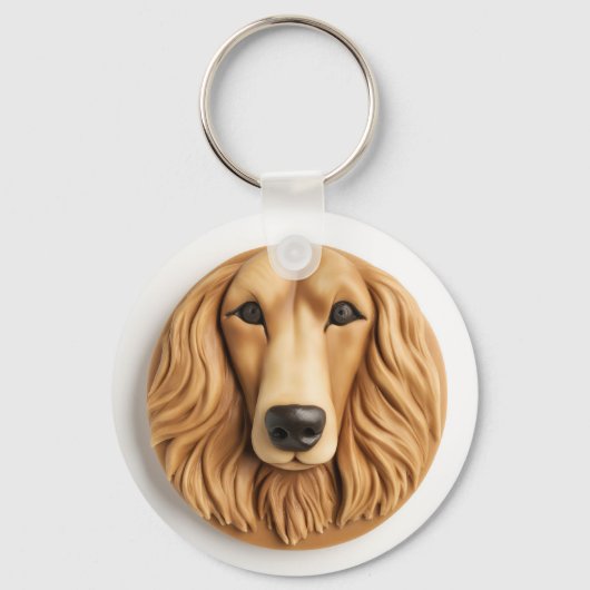 Afghan Hound 3D geïnspireerd Sleutelhanger (Voorkant)