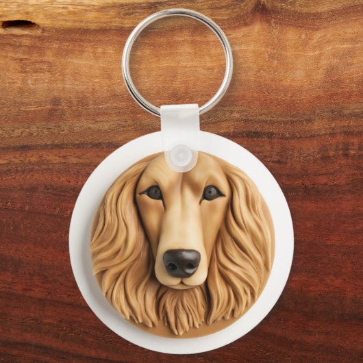 Afghan Hound 3D geïnspireerd Sleutelhanger (Achterkant)