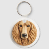 Afghan Hound 3D geïnspireerd Sleutelhanger (Achterkant)