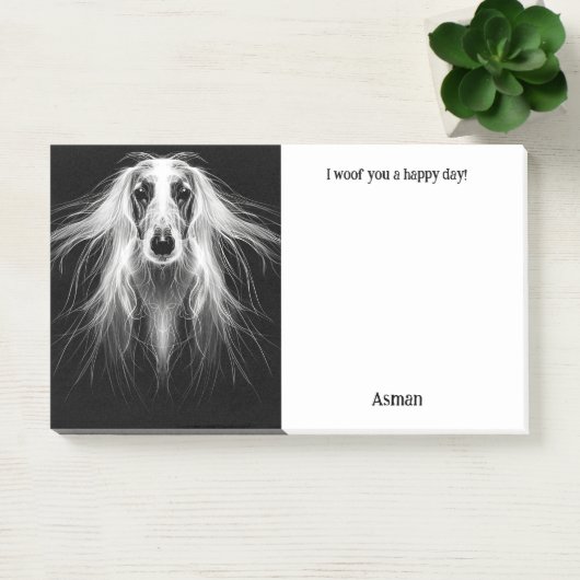 Afghan Hound Abstract Art Dog Naam Post-it® Notes (Kantoor)